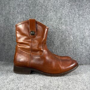 Frye Boots Womens 8.5 Brown Leather Melissa Button Zip Up Ankle Bootie